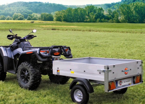 Stema Mini 350 kg Ungebremster Anhänger für PKW, Quads und ATV Stahl-Bordwände 1.43x1.08 inkl.Stützrad