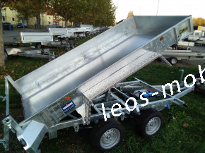 Variant 3515 MT 3500 kg Blattfeder 3.00 x 1.50 mit E-Pumpe Tandem Tieflader Rückwärtskipper/Heckkipper Stahlboden/Auffahrschienen